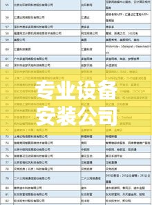 专业设备安装公司排名榜单揭晓，权威榜单一网打尽！